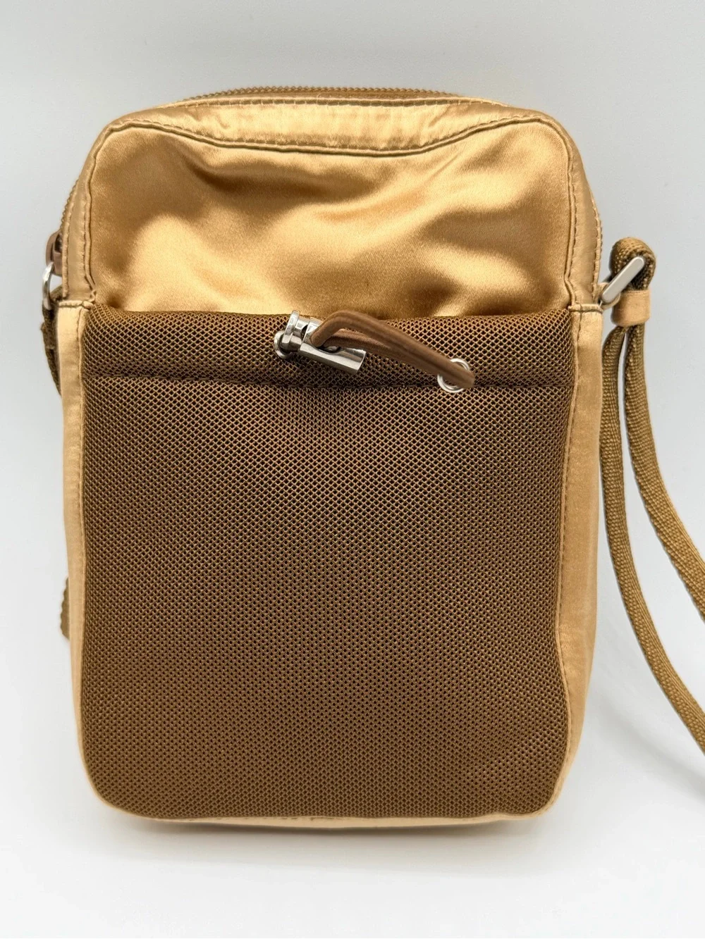 Prada Cervo Pietre Gold Satin Bejeweled Pouchette